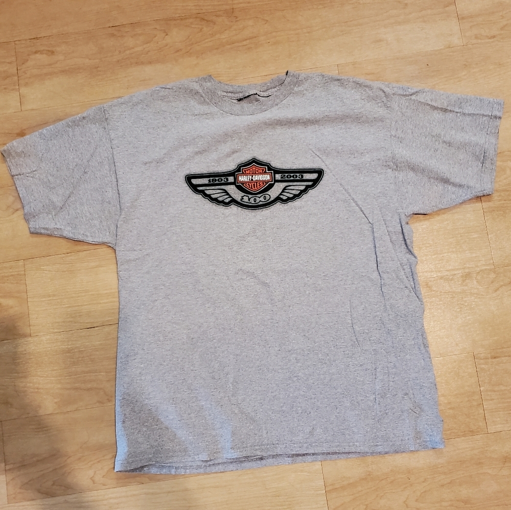 Harley Davidson Gray 1903-2003 100th Anniversary T